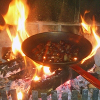 Chataignes au feu de bois