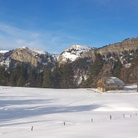 Une ferme l'hiver